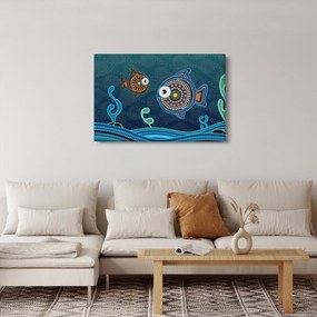 Obraz - Maľované rybičky (90x60 cm)