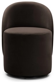 Otočné designové křeslo Enzo velur čokoládové