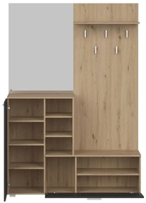 Predsieňová zostava Vetlandi (dub artisan + grafit) (so zrkadlom). Vlastná spoľahlivá doprava až k Vám domov. 1116557