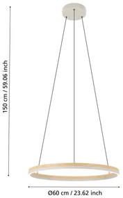 Eglo 39896 - LED Stmievateľný luster na lanku CADINARO LED/36W/230V 3000K