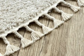 Dywany Łuszczów, Kusový koberec Berber 9000 cream kruh, 120x120 (priemer) kruh, biela, obývacia izba