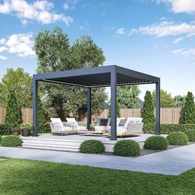 Luxusná ELEKTRICKÁ bioklimatická pergola PRESTIGE 4x4 m, hliník - voľne stojaca