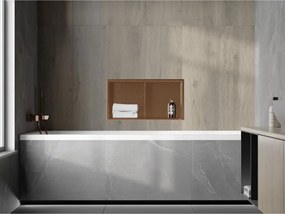 Mexen X-Wall-R, polica na zapustenie s prírubou  60 x 30 cm, medená matná - 19C0603010S