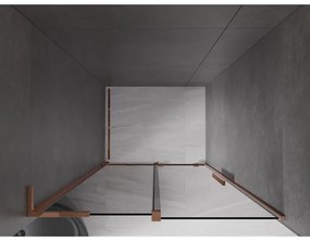 Mexen Velar L, posuvné sprchové dvere do otvoru 120 cm, 8mm šedé sklo, ružové zlato, 871-120-003-41-60