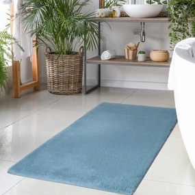Dekorstudio Kožušinový koberec do kúpeľne TOPIA mats - modrý Rozmer koberca: 120x170cm