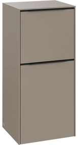 VILLEROY &amp; BOCH Subway 3.0 závesná bočná skrinka nízka, 1 dvierka + 1 zásuvka, pánty vpravo, 400 x 362 x 860 mm, Taupe, C59501VM