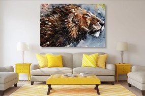 Obraz kráľ zvierat v akvareli - 120x80