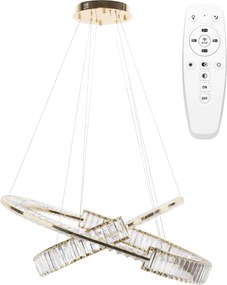 Toolight Toolight, LED krištáľové stropné svietidlo APP1524-CP60/80, zlatá, OSW-06972