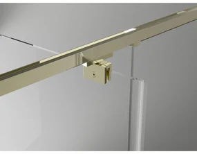 Mexen Exo, výklopné sprchové dvere 140 cm, číre sklo, zlatá, 819-140-000-50-00