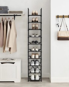 Botník s kovovým rámom ORDEN 173x33 cm, čierny