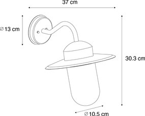 Moderné vonkajšie nástenné svietidlo hrdzavohnedá IP44 - Kansas