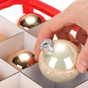 usporadejto.cz Vianočný úložný box na gule, ozdoby a vianočné dekorácie, 32 kusov