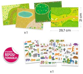 Kreatívna súprava so zdvíhacími samolepkami – 3D scény – zvieratá