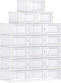 Úložný box Bill, sada 18ks, 25x18,5x14x35 cm, transparentná