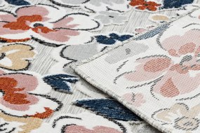 Dywany Łuszczów Kusový koberec Botanic 65239 flowers grey – na von aj na doma - 157x220 cm