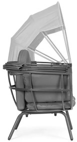ZÁHRADNÉ KRESLO SO SKLADACOU STRIEŠKOU BAZIL ŠEDÉ