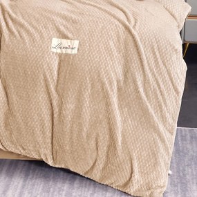 Dekorstudio Obojstranné plyšové posteľné obliečky PMK-03 v béžovej farbe Rozmer posteľných obliečok: Šírka x Dĺžka: 160x200cm + 2 ks 70x80 cm