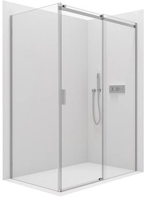 CERANO - Sprchovací kút Santoro Ľ/P - 8 mm - chróm, transparentné sklo - 100x70 cm - posuvný, CER-CER-8050BD7346