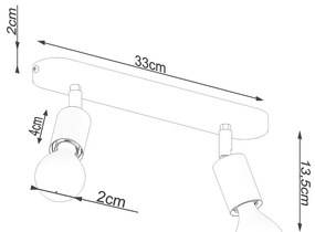 Bodové svietidlo Fornes 2, čierne telo svietidla, (možnosť polohovania)