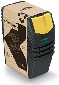 Odpadkový kôš na triedený odpad (4 ks) ISWB20S4 20 l - čierna / kombinácia farieb