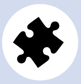 Štítok, nálepka do detskej izby, čierna na bielom podklade – Puzzle