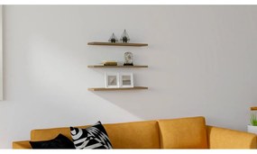 Polica v dekore orecha v súprave 3 ks Boss - Kalune Design