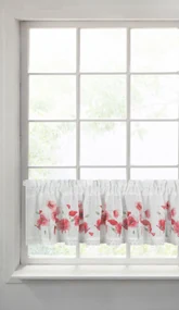 Dekorstudio Kuchynská záclonka MARI zdobená kvetinovou potlačou a čipkou 150 x 30 cm Rozmer záclonky: 30x150cm