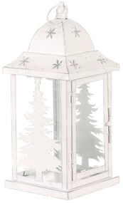 Lampáš kovový Ihličnan, biely, 31 cm