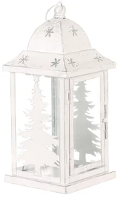 Lampáš kovový Ihličnan, biely, 31 cm