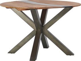 XXXLutz JEDÁLENSKÝ STÔL, akácia, prírodná farba, čierna, farba akácie, 120/120/76 cm Landscape - Stoly - 002178005001