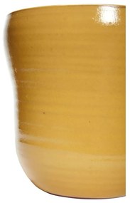 Súprava 2 žltých keramických kvetináčov Hübsch Tina