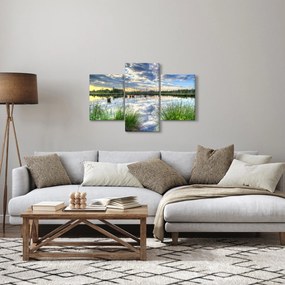 Obraz jazera s tŕstím (90x60 cm)