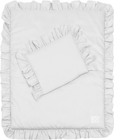 Sada do postieľok s volánom svetlo šedá 50x65cm