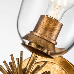 Quoizel STARING-1WB-DG-CLEAR - Nástenné svietidlo STARING 1xE27/40W/230V medené