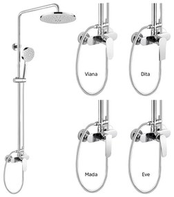 Mereo, Nástenná sprchová batéria Mada 220 mm so sprchovou súpravou, ručnou a tanierovou sprchou o220mm, MER-CBE60104SAM