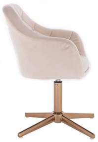 LuxuryForm DESIGN Kreslo ANDORA VELUR na zlatom kríži - krémové