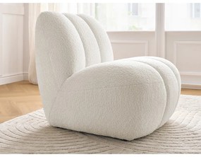 Biele kreslo z textílie buklé Janissaire – Bobochic Paris