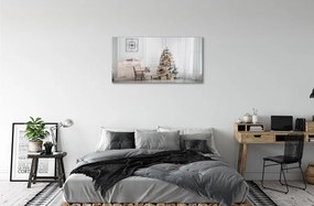 Sklenený obraz vianočné ozdoby 140x70 cm