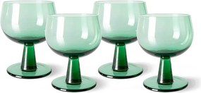 Set 4ks zelený pohár na víno na nízkej nohe The Emeralds - Ø 8*11cm/ 250ml