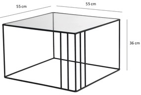 Konferenční stolek Outline černý/tvrzené sklo