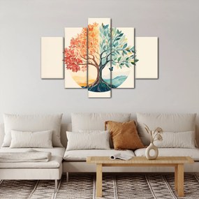 Obraz – Duálny strom s motýľom (150x105 cm)