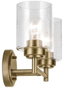 Kichler KL-WINSLOW-2W-NBR - Nástenná lampa WINSLOW 2xE27/60W/230V mosadz