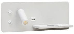 Immax 08285L-LED Nástenné sviet. s pol., USB a bezdr. nab. LED/3W/230V + LED/3W