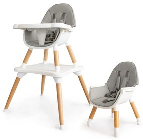 EcoToys Detská jedálenská stolička 2v1 a stôl, šedá, B0017-6 GRAY