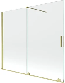 Mexen Velar, 2-krídlová posuvná vaňová zástena 180 x 150 cm, 8mm číre sklo, zlatý matný profil, 896-180-000-01-55