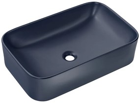 Sada keramického umyvadla na desku a výpusti Kama 60 cm modrá