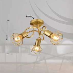 Globo 54802GB-3D - Prisadený luster XARA I 3xE14/40W/230V zlatá