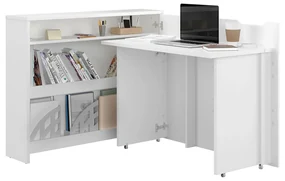 Pc stolík Concept Work CW-01, Farby: biela + biely lesk, Strana: pravá