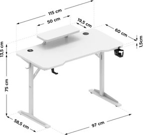 Herný stôl Mark Adler Leader 5.1 biely
