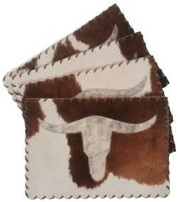 Kožené prestieranie Luxury Cowhide BRAZÍLIA HORN WHITE 45x32cm